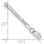 Gold (10K & 14K) Flat Figaro Chain Bracelet - 14k White Gold / 7 in / 2.75 mm