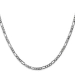 Gold (10K & 14K) Flat Figaro Chain - 14k White Gold / 16 in / 3 mm