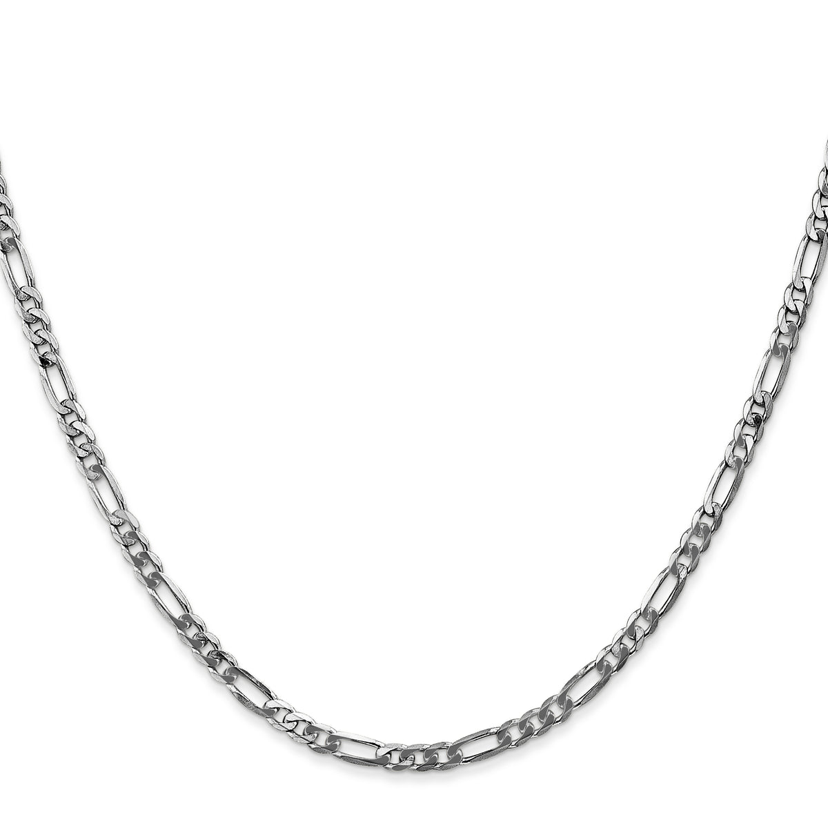 Gold (10K & 14K) Flat Figaro Chain - 14k White Gold / 16 in / 3 mm