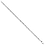 Gold (10K & 14K) Flat Figaro Chain Bracelet - 14k White Gold / 7 in / 3 mm