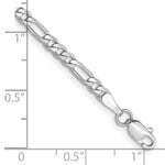 Gold (10K & 14K) Flat Figaro Chain Bracelet - 14k White Gold / 7 in / 3 mm