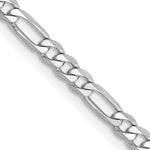 Gold (10K & 14K) Flat Figaro Chain - 14k White Gold / 16 in / 3 mm
