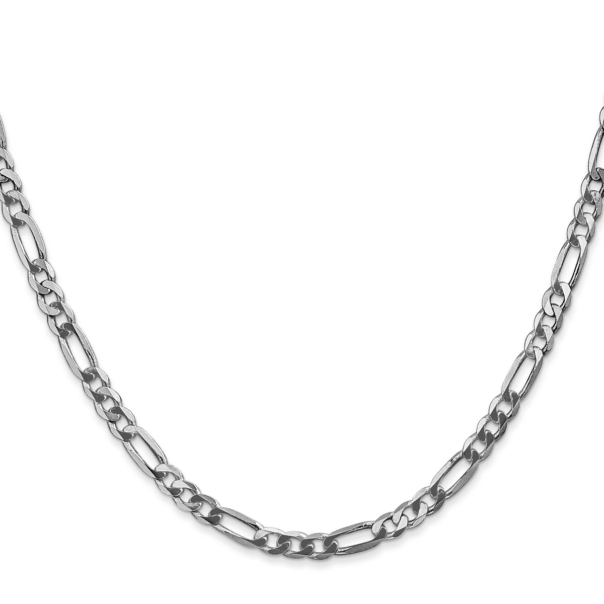 Gold (10K & 14K) Flat Figaro Chain - 14k White Gold / 16 in / 4 mm