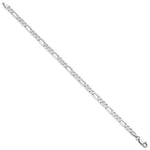Gold (10K & 14K) Flat Figaro Chain Anklet - 14k White Gold / 9 in / 4 mm