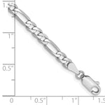 Gold (10K & 14K) Flat Figaro Chain Bracelet - 14k White Gold / 7 in / 4 mm