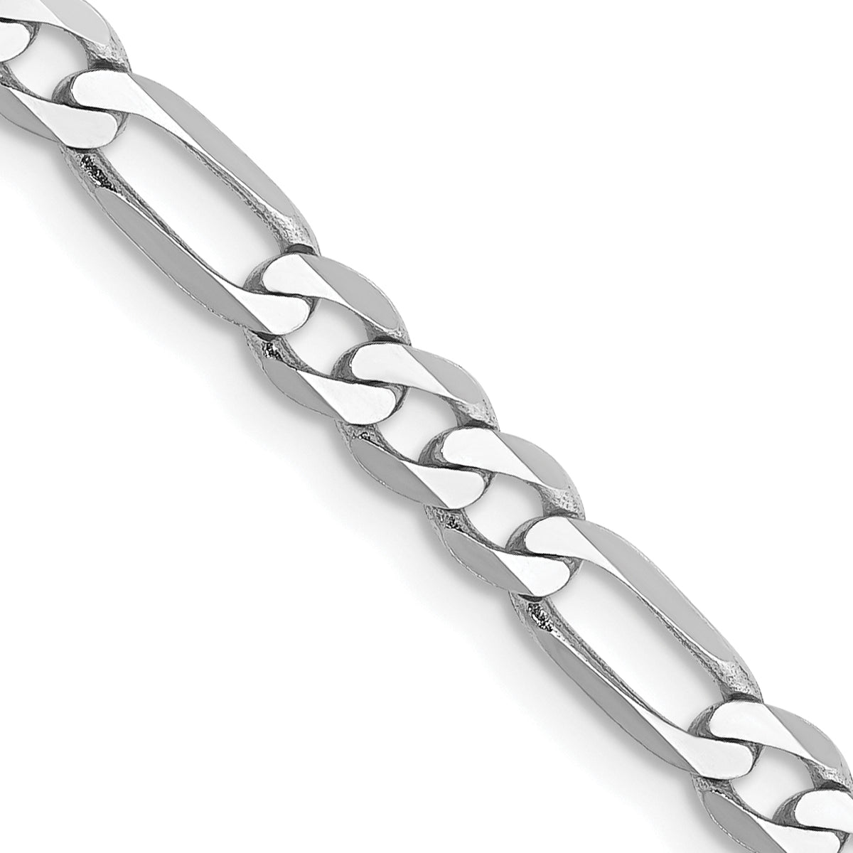 Gold (10K & 14K) Flat Figaro Chain - 14k White Gold / 16 in / 4 mm