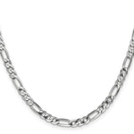 Gold (10K & 14K) Flat Figaro Chain - 14k White Gold / 18 in / 4.5 mm