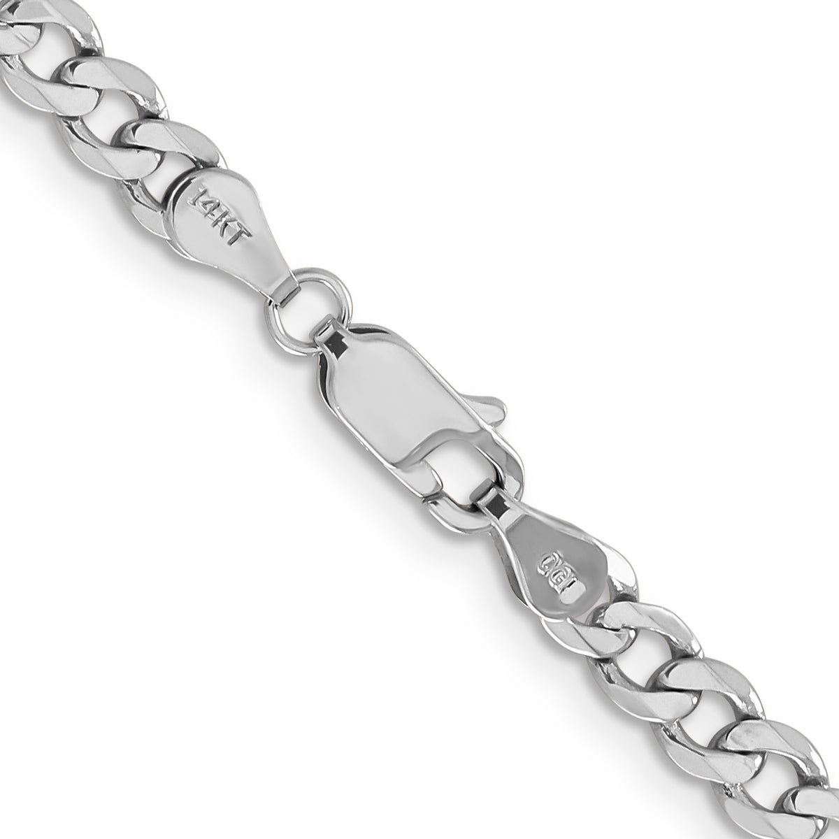 Gold (10K & 14K) Flat Figaro Chain - 14k White Gold / 18 in / 4.5 mm