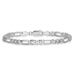 Gold (10K & 14K) Flat Figaro Chain Anklet - 14k White Gold / 9 in / 4.5 mm
