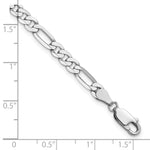 Gold (10K & 14K) Flat Figaro Chain Bracelet - 14k White Gold / 7 in / 4.5 mm