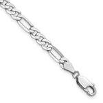 Gold (10K & 14K) Flat Figaro Chain Bracelet - 14k White Gold / 7 in / 4.5 mm