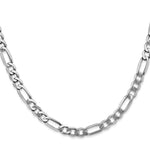 Gold (10K & 14K) Flat Figaro Chain - 14k White Gold / 18 in / 5.5 mm