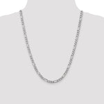 Gold (10K & 14K) Flat Figaro Chain - 14k White Gold / 24 in / 5.5 mm