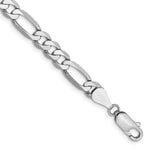 Gold (10K & 14K) Flat Figaro Chain Bracelet - 14k White Gold / 7 in / 5.5 mm