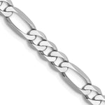 Gold (10K & 14K) Flat Figaro Chain - 14k White Gold / 18 in / 5.5 mm