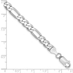 Gold (10K & 14K) Flat Figaro Chain Bracelet - 14k White Gold / 7 in / 6 mm
