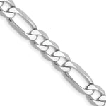 Gold (10K & 14K) Flat Figaro Chain - 14k White Gold / 18 in / 6 mm