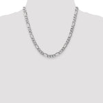 Gold (10K & 14K) Flat Figaro Chain - 14k White Gold / 20 in / 7 mm