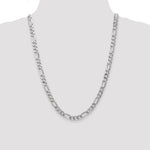 Gold (10K & 14K) Flat Figaro Chain - 14k White Gold / 24 in / 7 mm