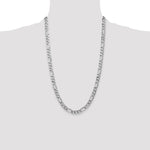 Gold (10K & 14K) Flat Figaro Chain - 14k White Gold / 26 in / 7 mm