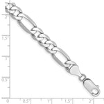 Gold (10K & 14K) Flat Figaro Chain Bracelet - 14k White Gold / 8 in / 7 mm