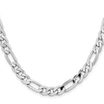 Gold (10K & 14K) Flat Figaro Chain - 14k White Gold / 20 in / 7.5 mm