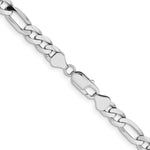 Gold (10K & 14K) Flat Figaro Chain - 14k White Gold / 20 in / 7.5 mm