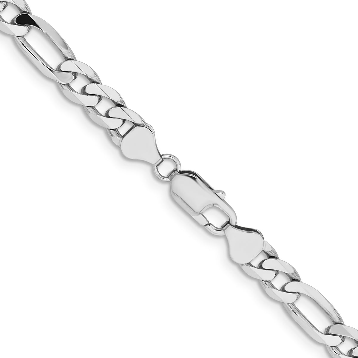 Gold (10K & 14K) Flat Figaro Chain - 14k White Gold / 20 in / 7.5 mm