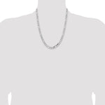 Gold (10K & 14K) Flat Figaro Chain - 14k White Gold / 22 in / 7.5 mm