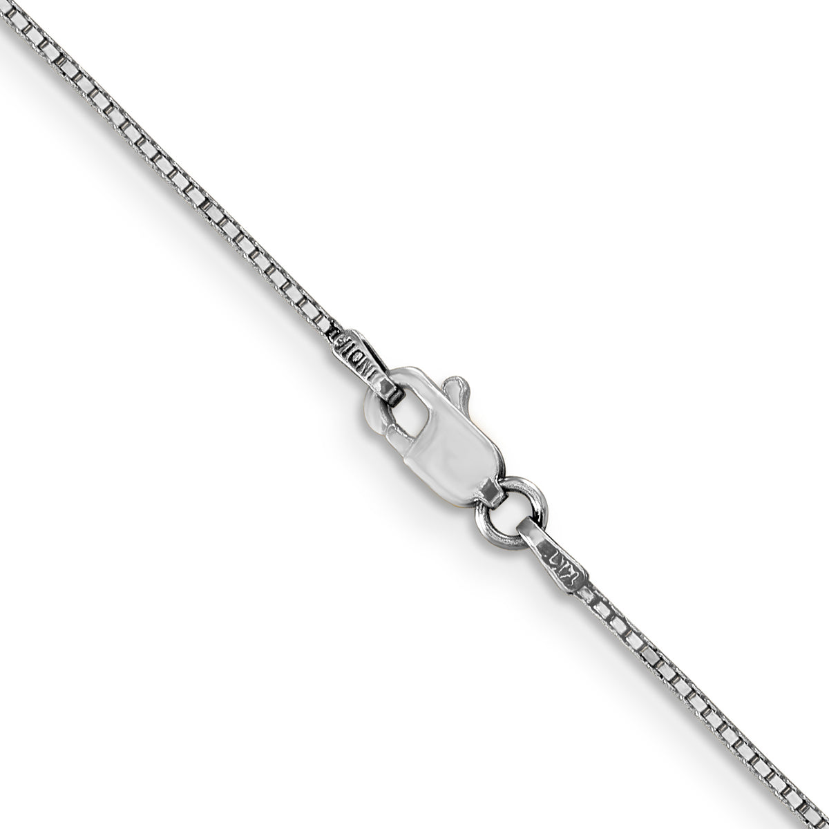 Gold (10K & 14K) Box Chain - 14k White Gold / 14 in / 0.9 mm, Lobster