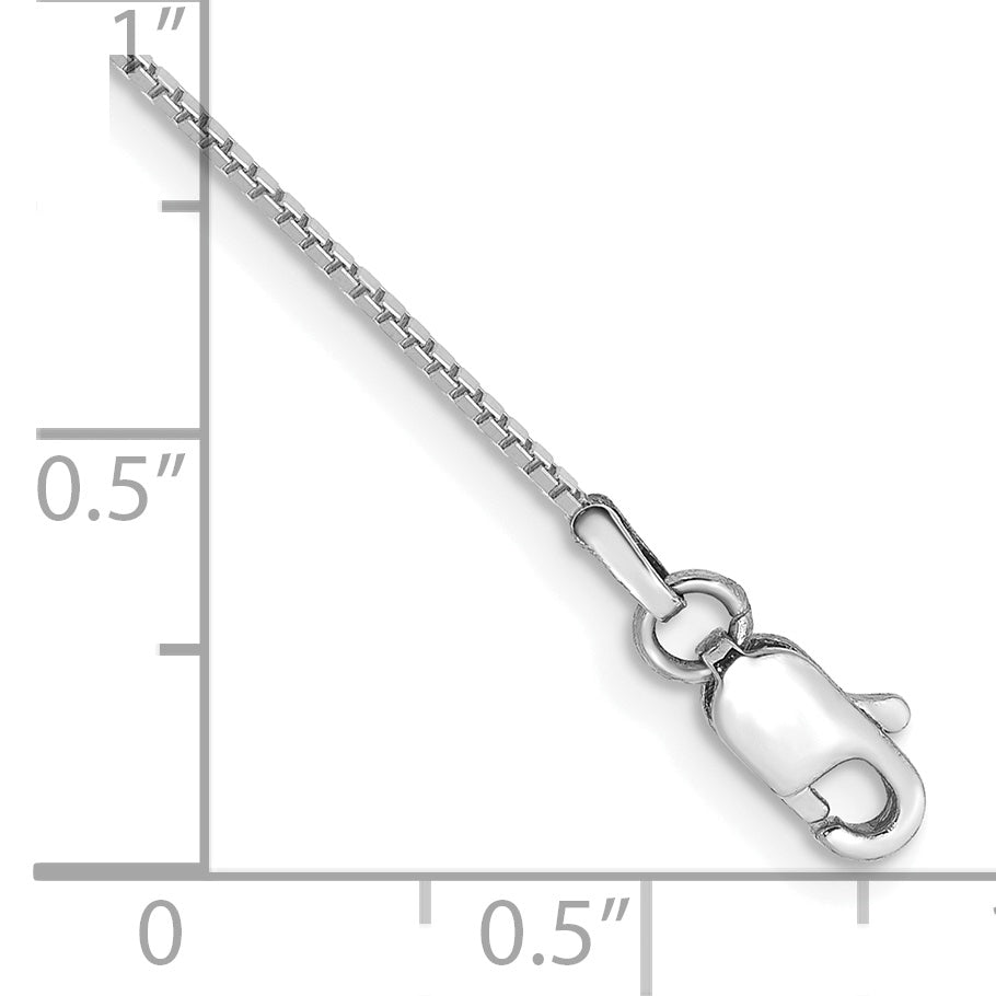Gold (10K & 14K) Box Chain Bracelet - 14k White Gold / 7 in / 0.9 mm, Lobster