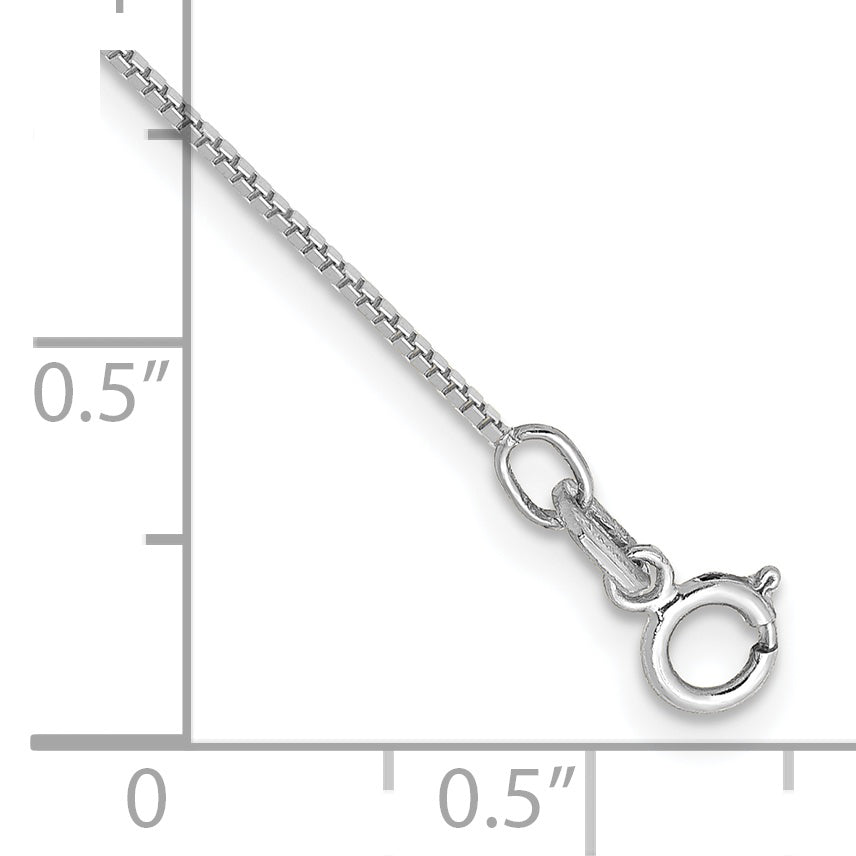 Gold (10K & 14K) Box Chain Anklet - 14k White Gold / 10 in / 0.7 mm