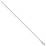 Gold (10K & 14K) Box Chain Anklet - 14k White Gold / 9 in / 0.95 mm