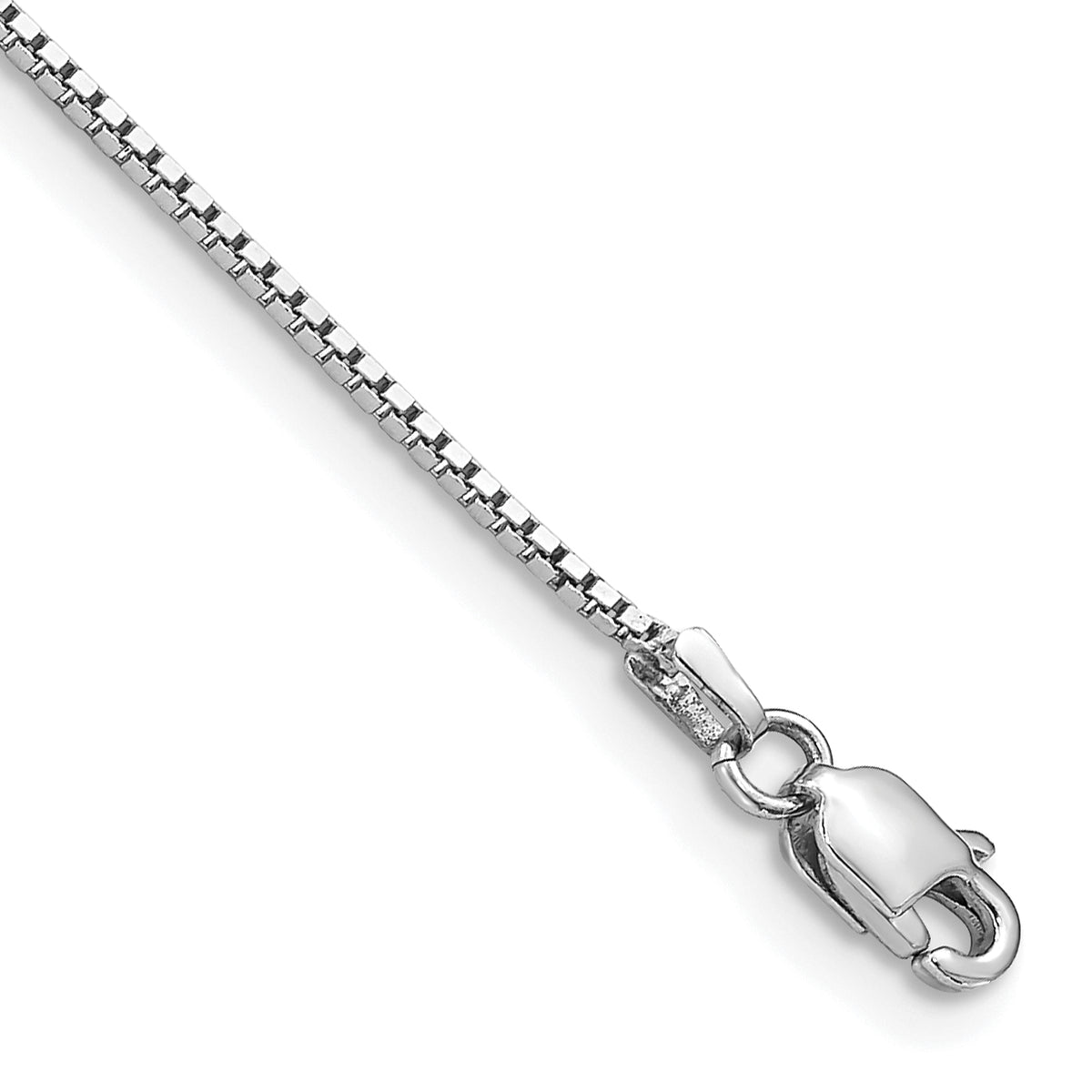 Gold (10K & 14K) Box Chain Bracelet - 14k White Gold / 8 in / 0.95 mm