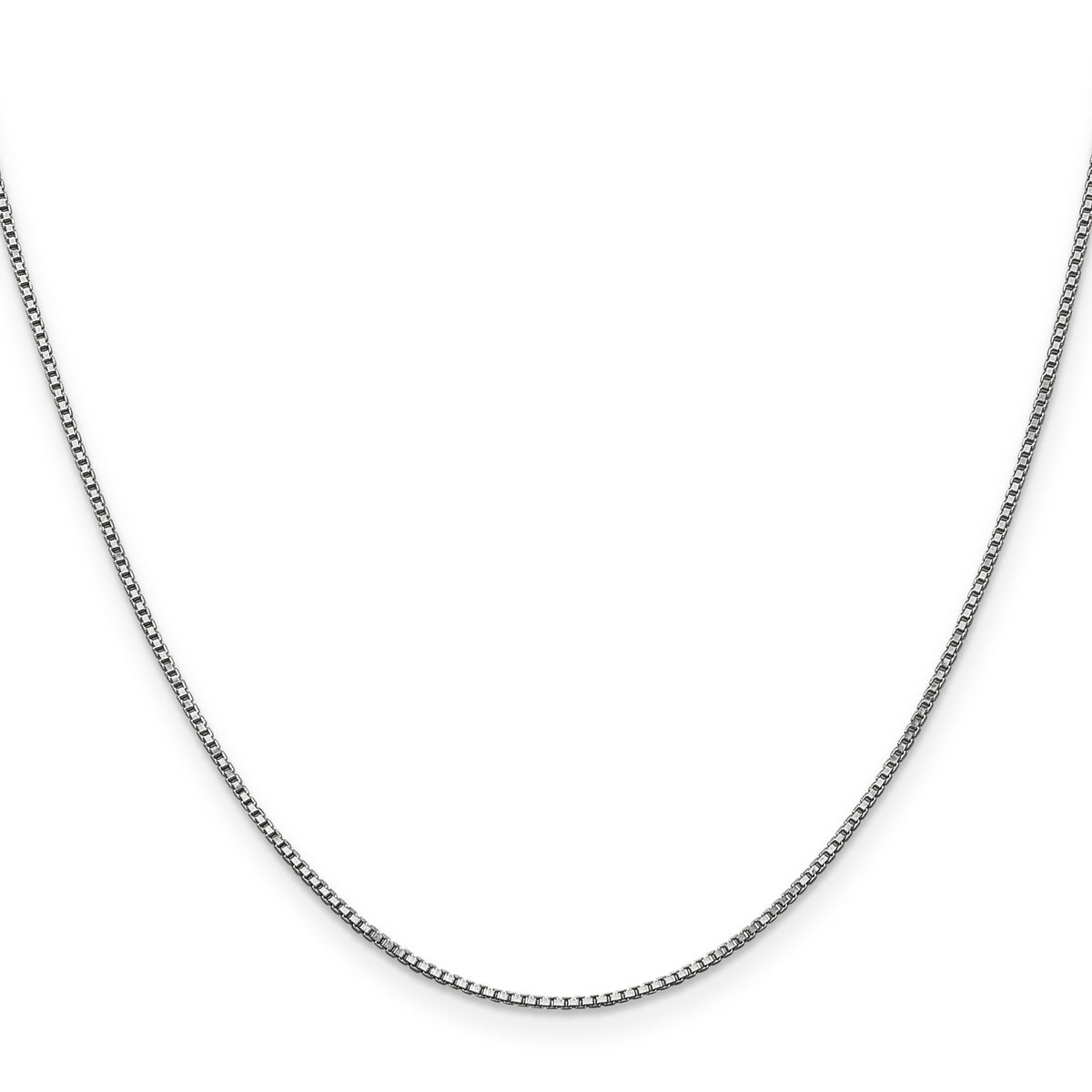 Gold (10K & 14K) Box Chain - 14k White Gold / 14 in / 1 mm