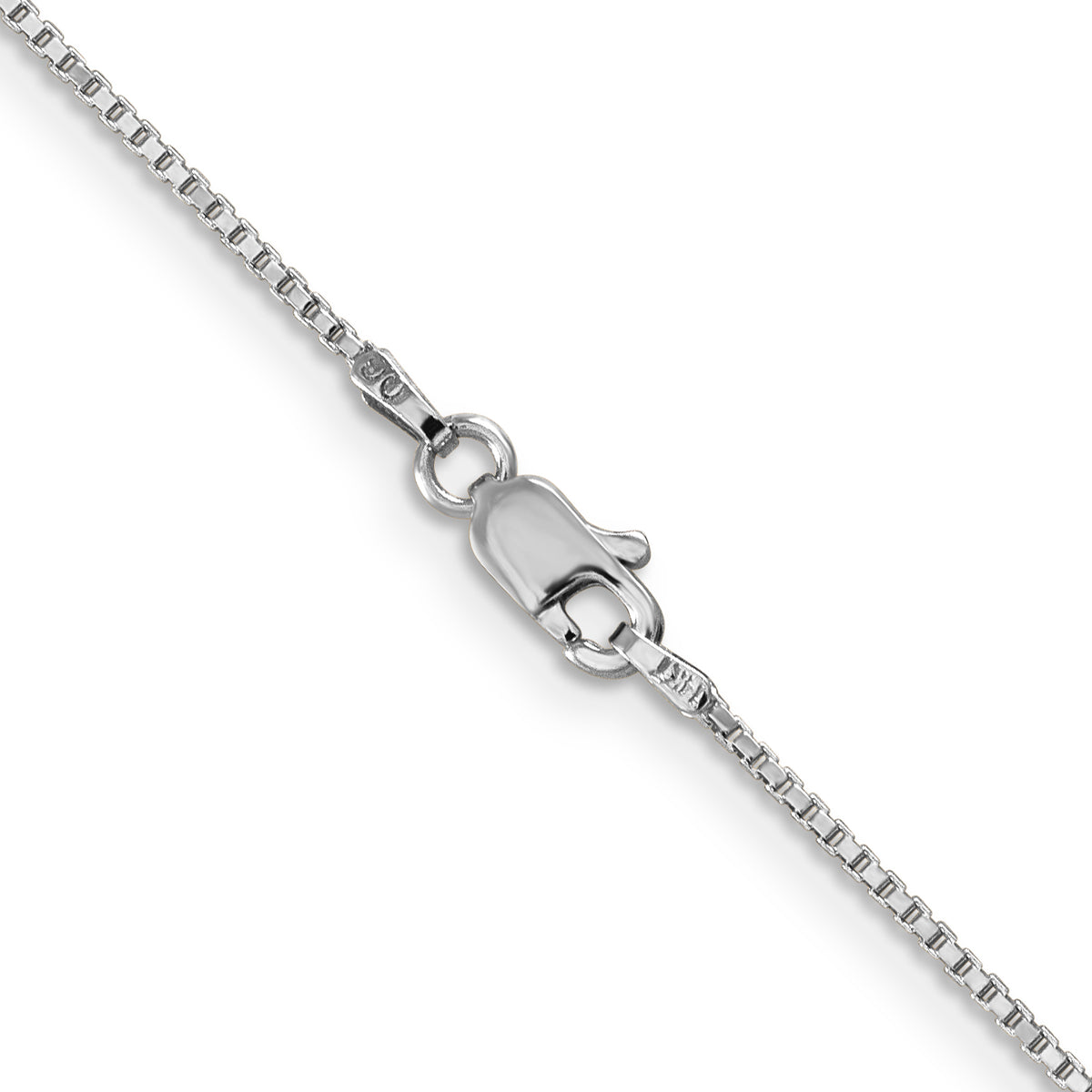 Gold (10K & 14K) Box Chain - 14k White Gold / 14 in / 1 mm