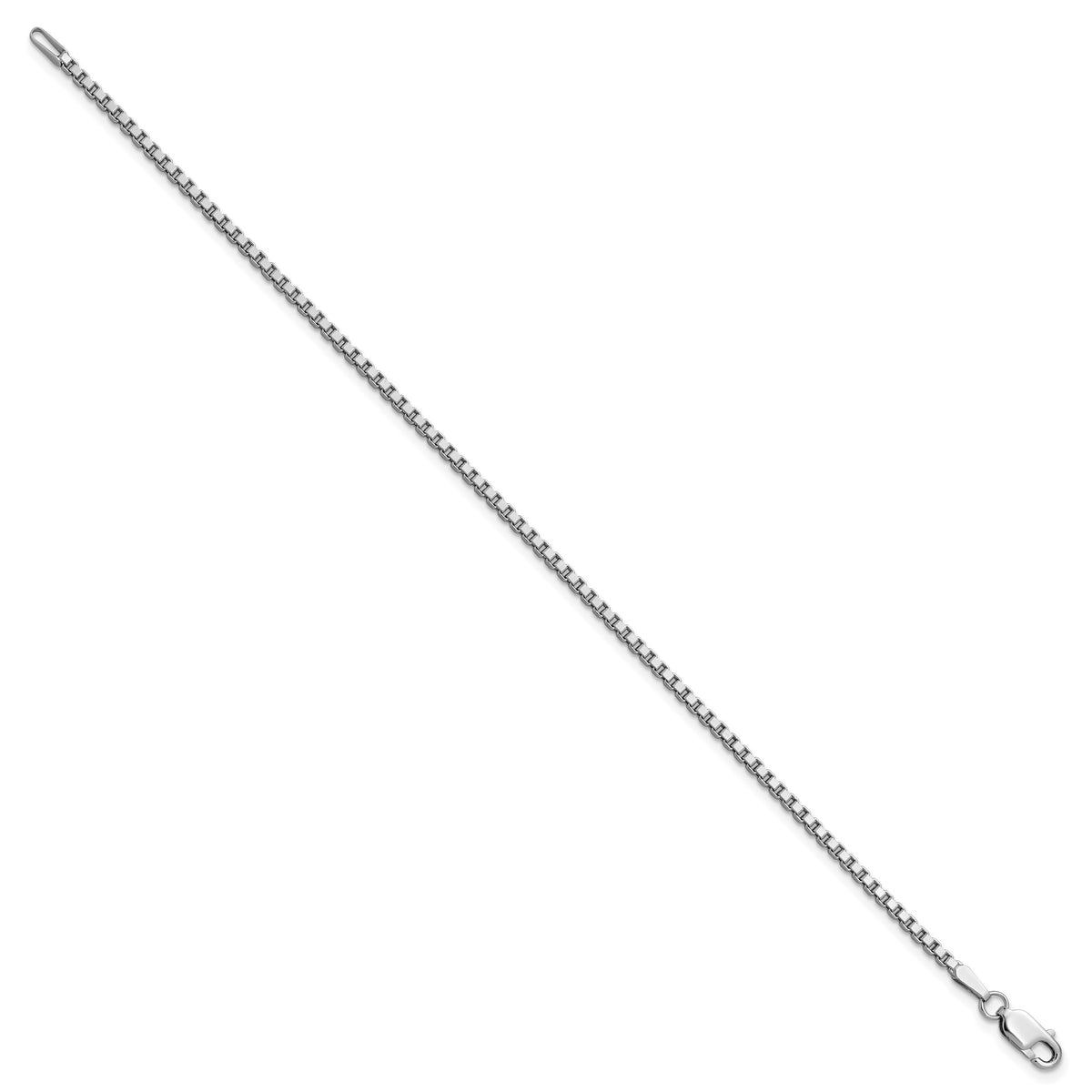 Gold (10K & 14K) Box Chain Bracelet - 14k White Gold / 7 in / 1.9 mm