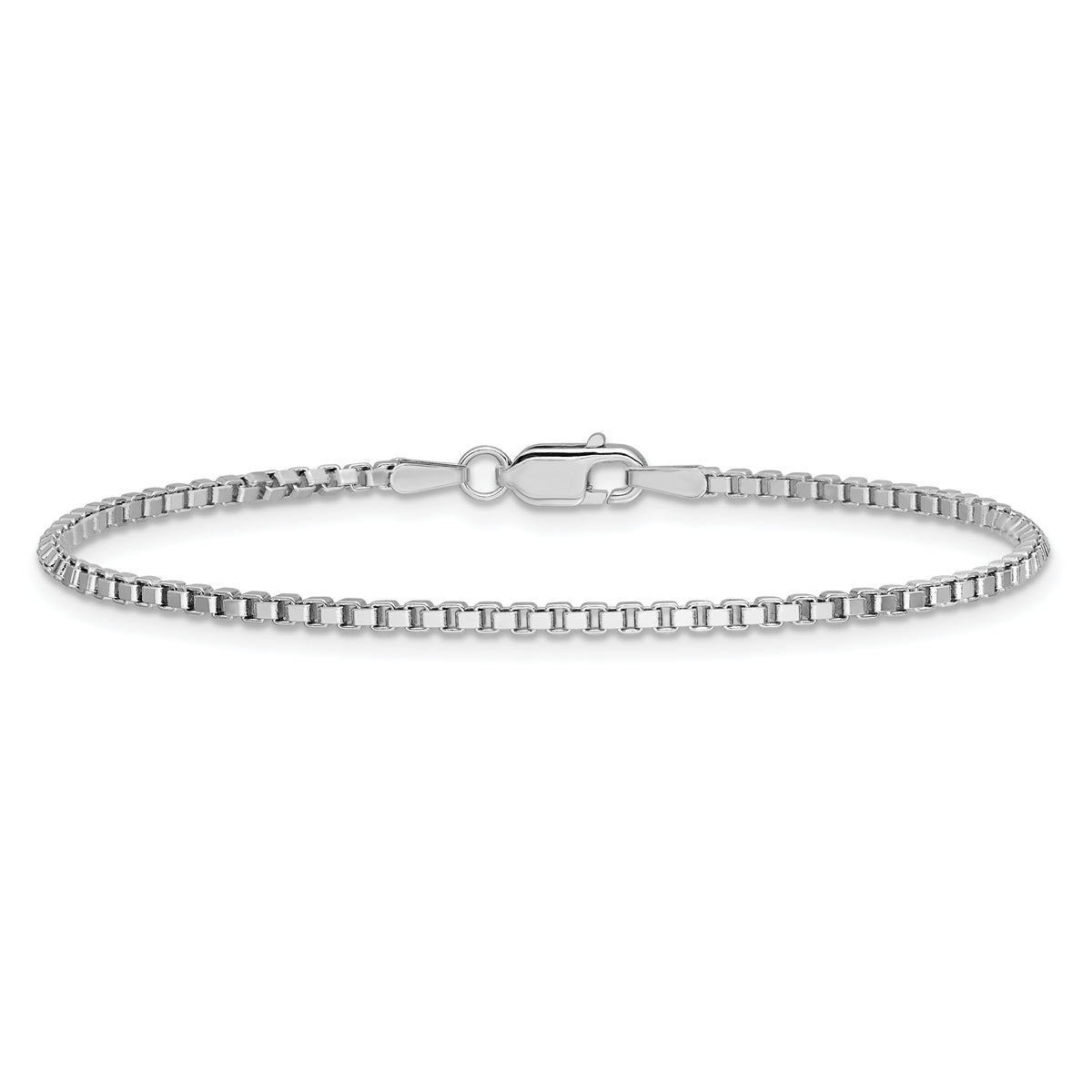 Gold (10K & 14K) Box Chain Bracelet - 14k White Gold / 7 in / 1.9 mm