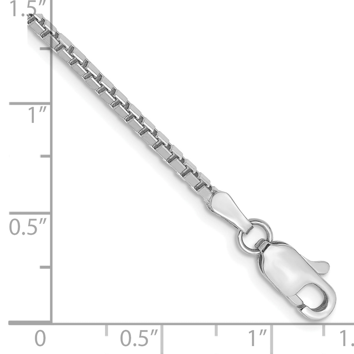 Gold (10K & 14K) Box Chain Bracelet - 14k White Gold / 7 in / 1.9 mm