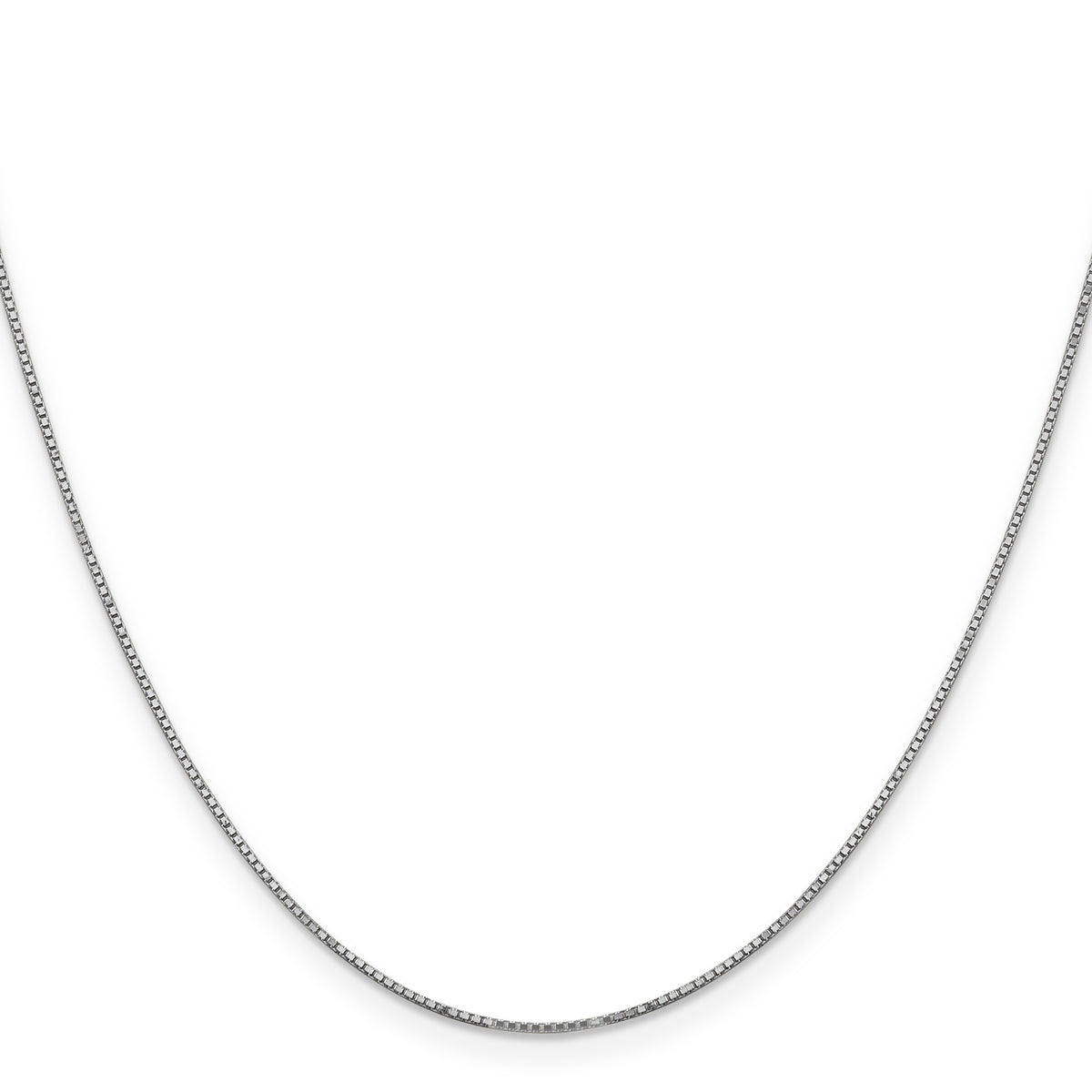 Gold (10K & 14K) Box Chain - 14k White Gold / 14 in / 0.9 mm, Spring Ring
