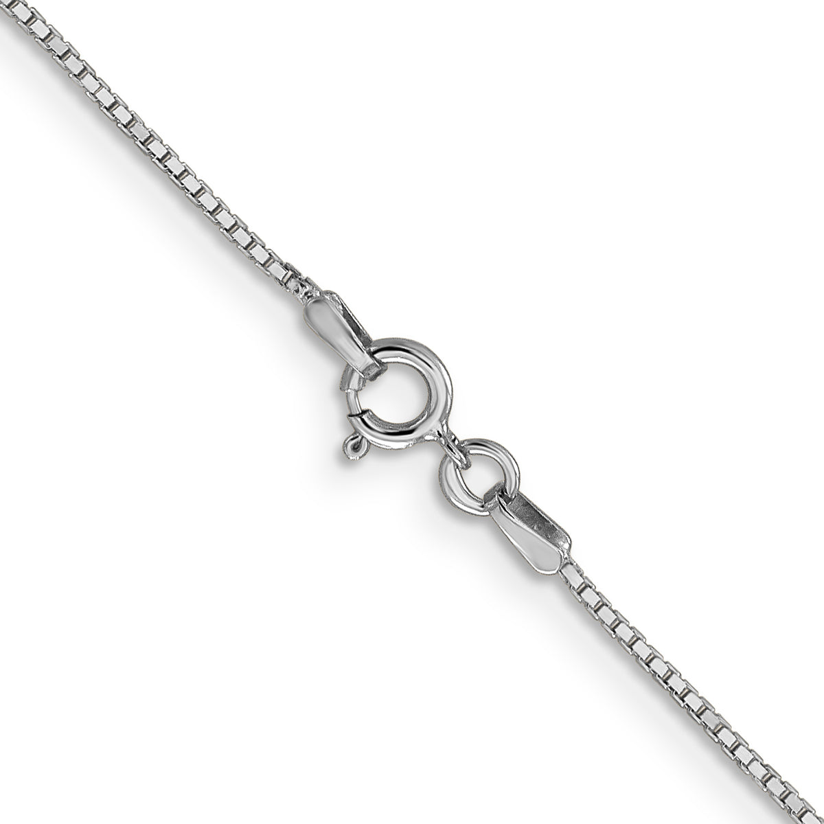 Gold (10K & 14K) Box Chain - 14k White Gold / 14 in / 0.9 mm, Spring Ring