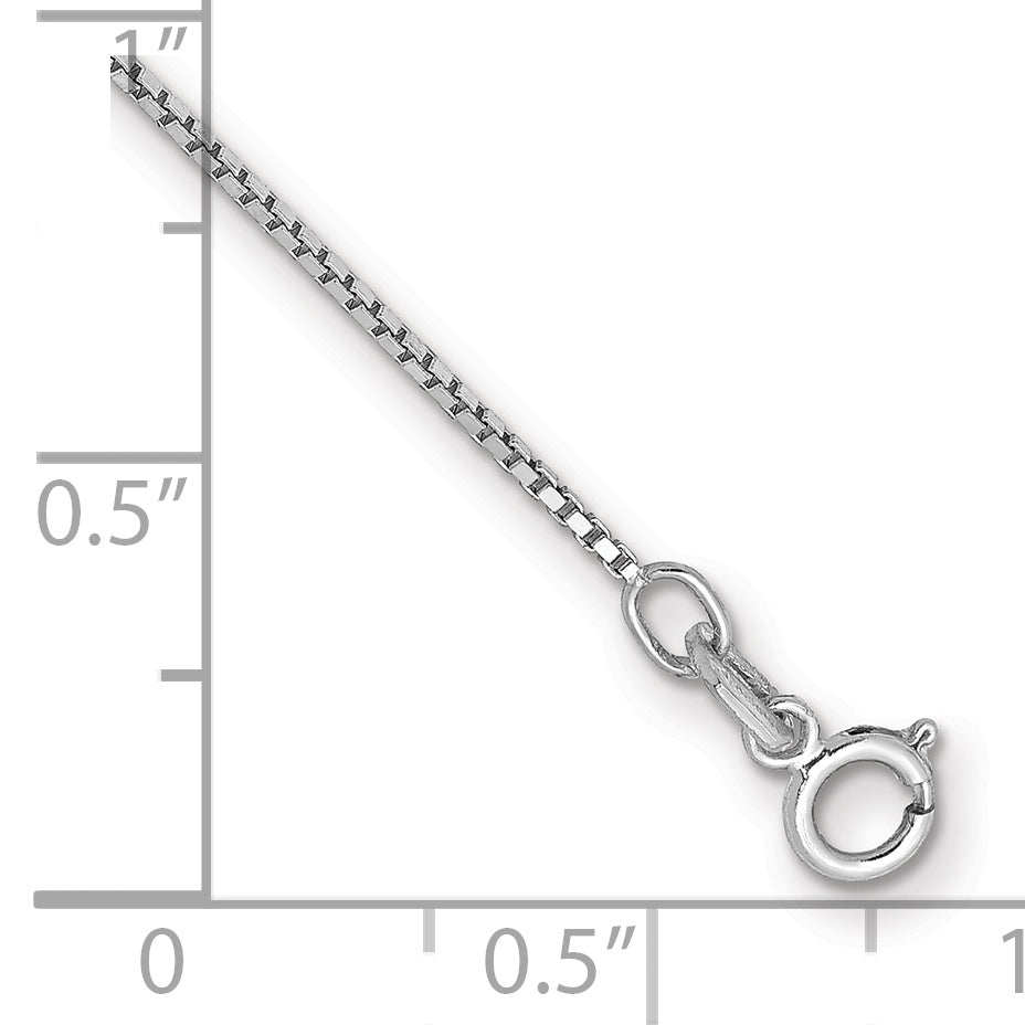 Gold (10K & 14K) Box Chain Bracelet - 14k White Gold / 7 in / 0.9 mm, Spring Ring