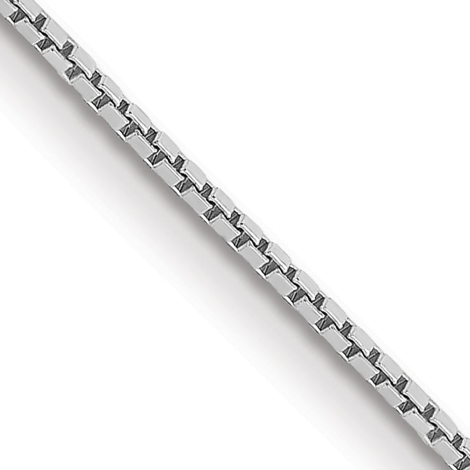 Gold (10K & 14K) Box Chain - 14k White Gold / 14 in / 0.9 mm, Spring Ring