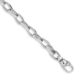 14k White Gold 8 inch 6.8mm Hand Polished Open Link Bracelet