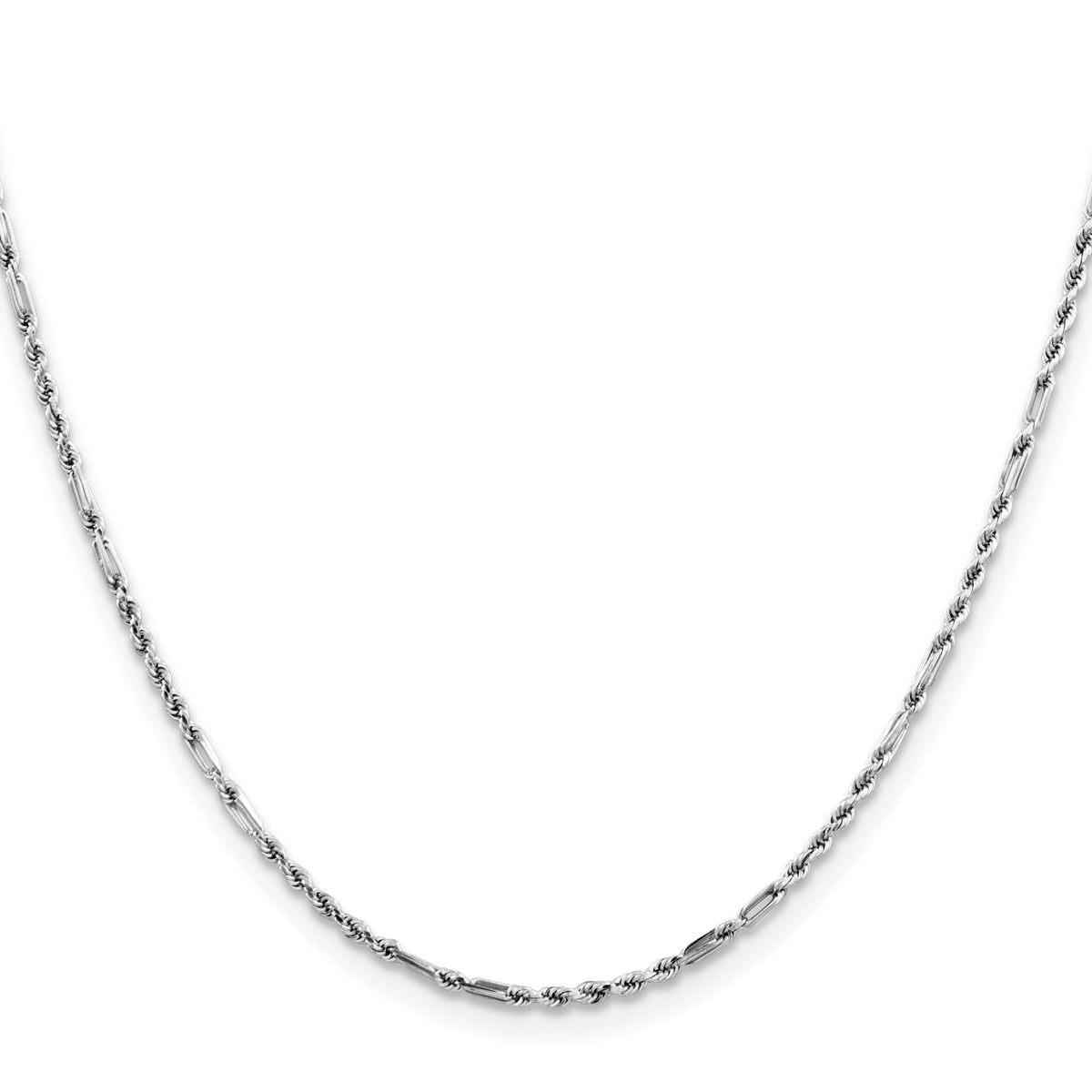 Gold (14K) Diamond-Cut Milano Rope Chain - 14k White Gold / 18 in / 1.8 mm#14k White Gold_1.8 mm