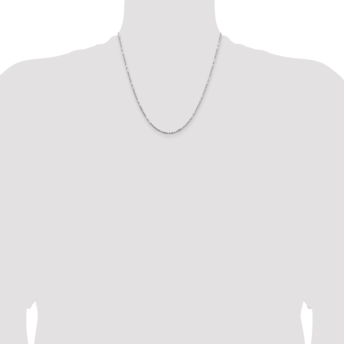 Gold (14K) Diamond-Cut Milano Rope Chain - 14k White Gold / 20 in / 1.8 mm