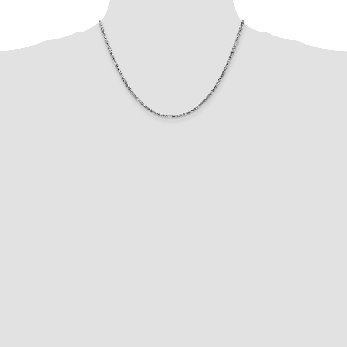 Gold (14K) Diamond-Cut Milano Rope Chain - 14k White Gold / 18 in / 2.5 mm