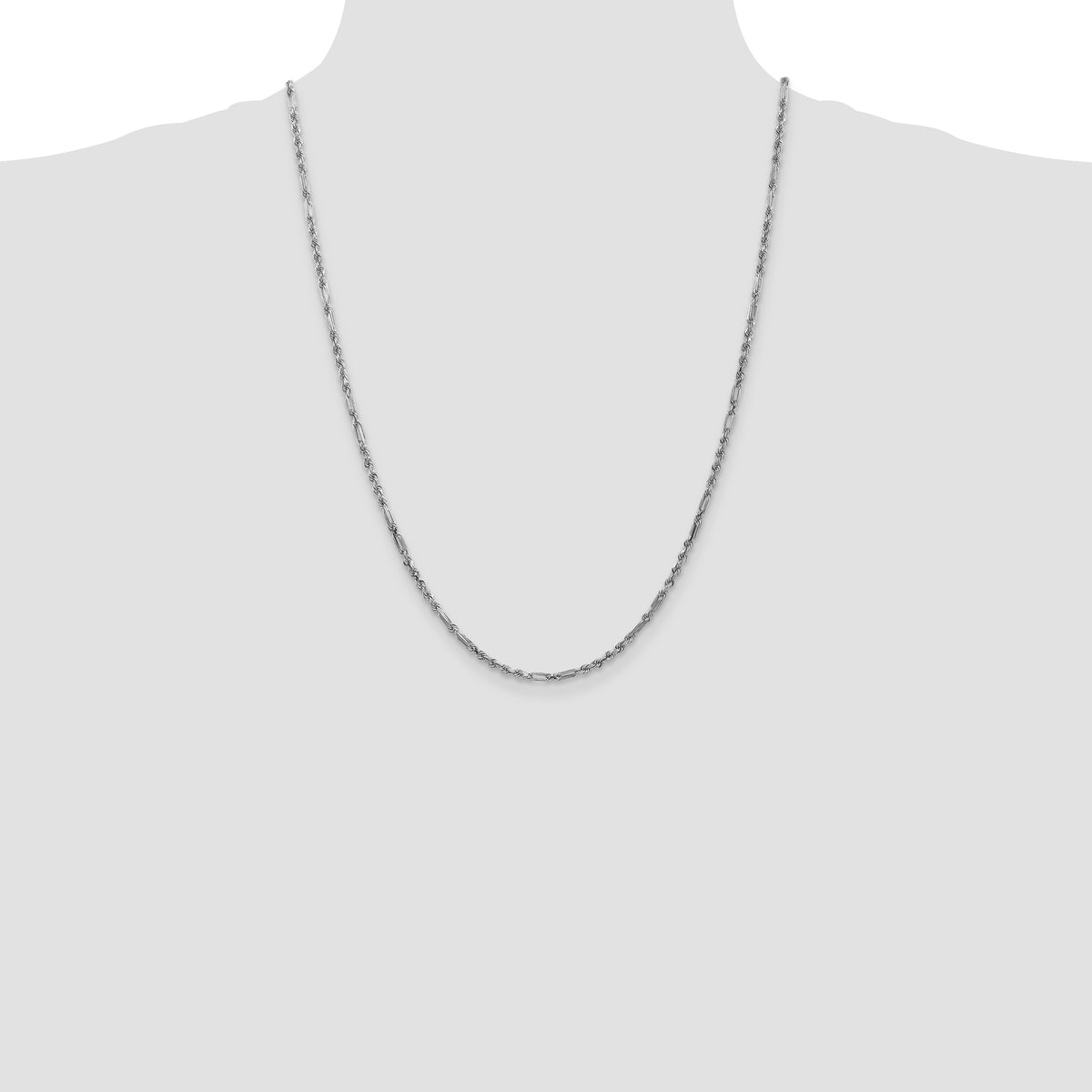 Gold (14K) Diamond-Cut Milano Rope Chain - 14k White Gold / 24 in / 2.5 mm