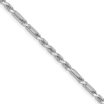Gold (14K) Diamond-Cut Milano Rope Chain - 14k White Gold / 18 in / 2.5 mm