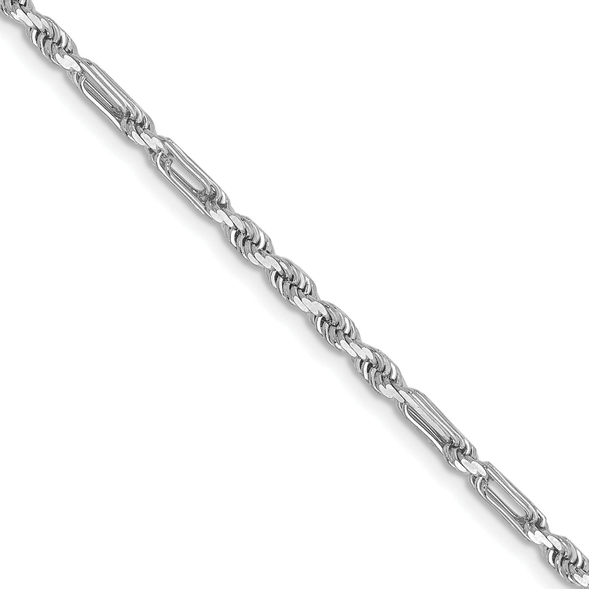 Gold (14K) Diamond-Cut Milano Rope Chain - 14k White Gold / 18 in / 2.5 mm